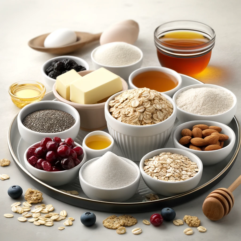 Ingredients for the granola bars.